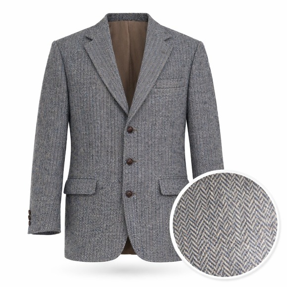 Orvis Other - Vintage Orvis Harris Tweed Scottish Wool Blazer 44R Herringbone Sport Coat USA